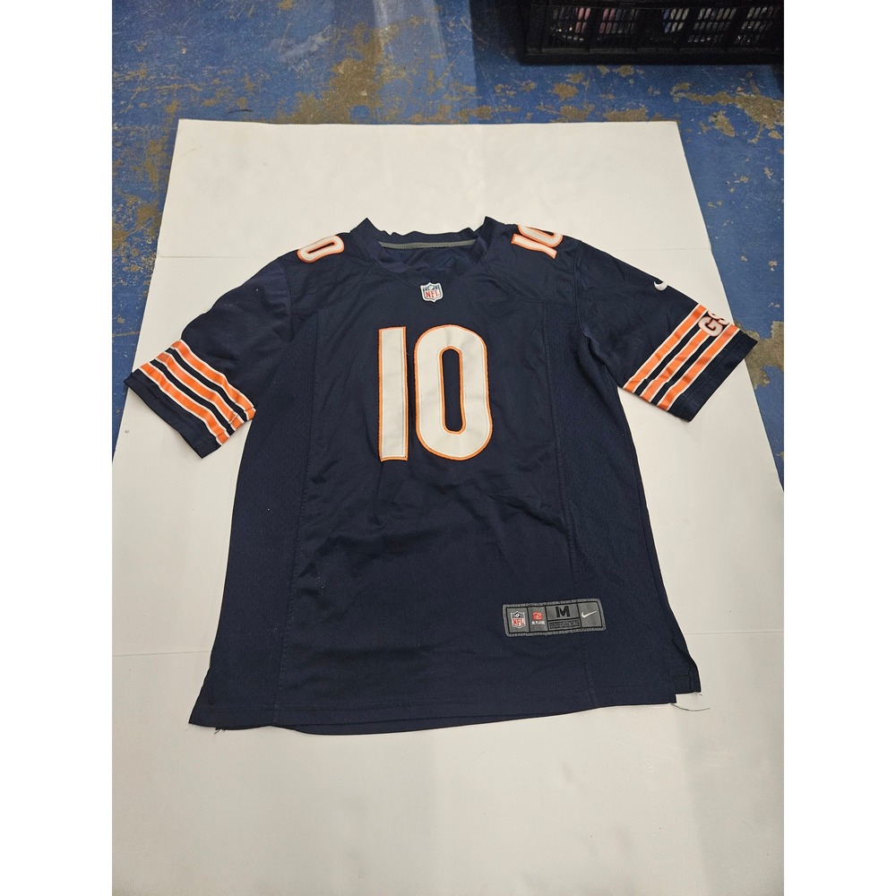 Nike Chicago Bears Mitchell Trubisky 10 NFL GSH Jersey Navy Blue Mens Medium